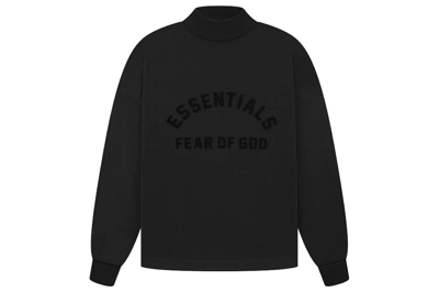 Pre-owned Fear Of God Kids Essentials Ls Tee Black