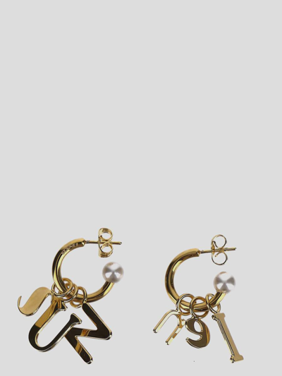 Sunnei Lettering Logo Dangle Earrings In Gold