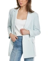 Alice And Olivia Houndstooth-print Justin Roll-cuff Double-breasted Blazer In Blue