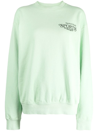 Sporty And Rich Bardot Sports Crewneck Sweatshirt In Green