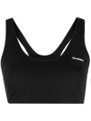 Sporty And Rich Elasticated Ribbed Tank Top With Scoop Neck