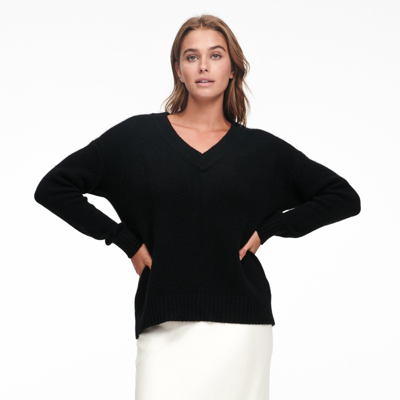 Naadam Luxe Cashmere Oversized V-neck Sweater In Black