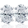 Pompeii3 2.37 Ct Lab Grown Oval Diamond Studs 14k White Gold Earrings In Multi