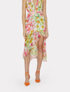 Milly Nanci Neon Botanical Ruffle Dress In White Multi
