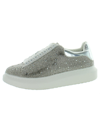 STEVE MADDEN GLIMMER-R WOMENS RHINESTONE LACE-UP FASHION SNEAKERS