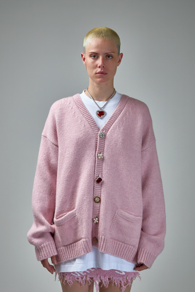 Vetements Fancy Button Cardigan In Pink | ModeSens