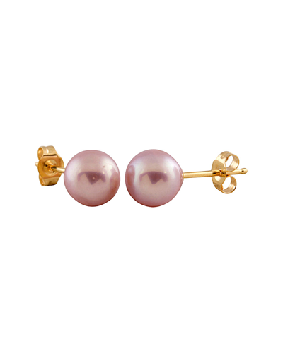 Splendid Pearls 14k 5-5.5mm Freshwater Purple Pearl Earrings