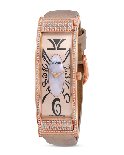 Le Vian Women's Leather Diamond Watch