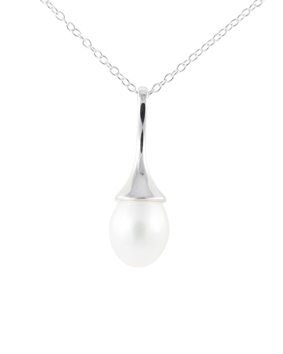 Splendid Pearls Rhodium Over Silver 8-9mm Pearl Pendant