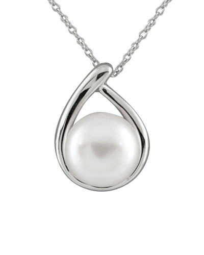Splendid Pearls Rhodium Over Silver 10-11mm Pearl Pendant