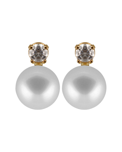 Splendid Pearls 14k 0.20 Ct. Tw. Diamond & 8-8.5mm Freshwater Pearl Studs