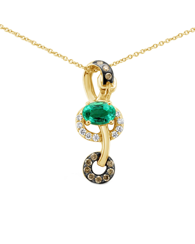 Le Vian 14k 0.92 Ct. Tw. Diamond & Emerald Necklace