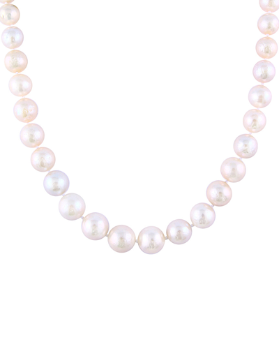 Splendid Pearls Rhodium Plated Silver 11-13mm Pearl Necklace