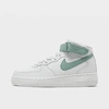 Nike White & Green Air Force 1 '07 Mid Sneakers In Summit White/mineral/sail