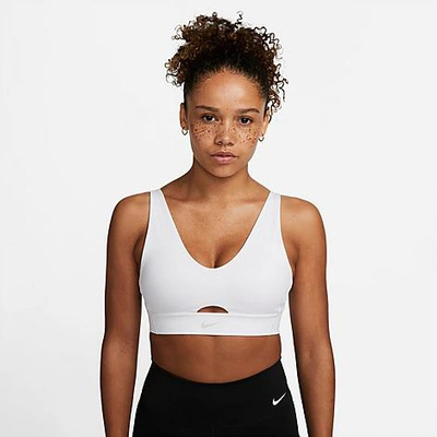 Nike Women's Dri-fit Indy Plunge Cutout Bra In White