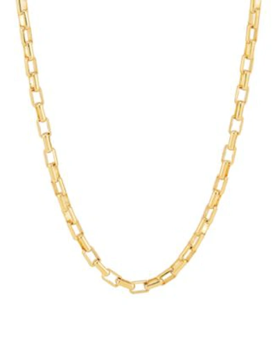 Macy's Oval Box Link Chain 4mm Necklace Collection In 14k Gold Plated Sterling Silver In Gold Over Silver