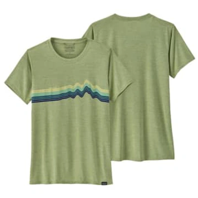 Patagonia T-shirt Cap Cool Daily Graphic Donna Salvia Green X-dye