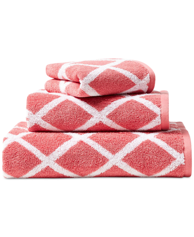Lauren Ralph Lauren Sanders Diamond Cotton Wash Towel Bedding In True Rose