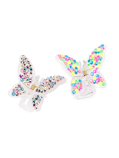 Bari Lynn Girl's 2 Pack Butterfly Clip Set In Metal