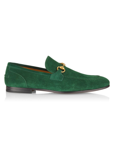 Gucci Jordaan Suede Loafers In Green