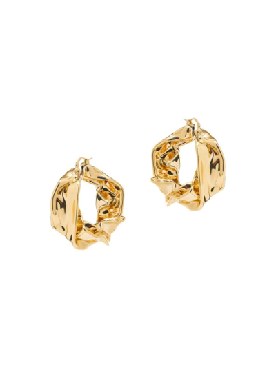 Oscar De La Renta Large Hand-casted Starfruit Hoop Earrings In Gold