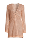 Ramy Brook Cassie Sequin Knit Mini Dress In Rose Gold