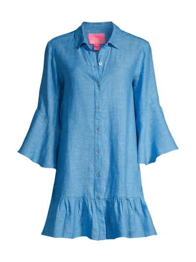 Lilly Pulitzer Women's Linley Button-front Minidress In Beckon Blue X Sea Salt Blue