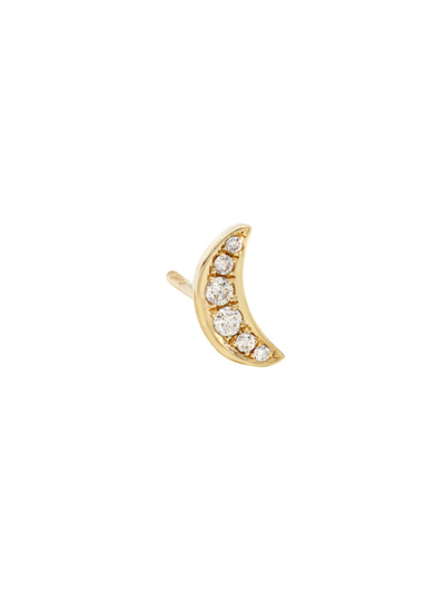 Andrea Fohrman Women's Celestial Chubby Moon 14k Yellow Gold & Diamond Single-stud