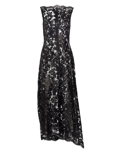 Frederick Anderson Women's Femininity Sequined Lace Maxi Dress In Black