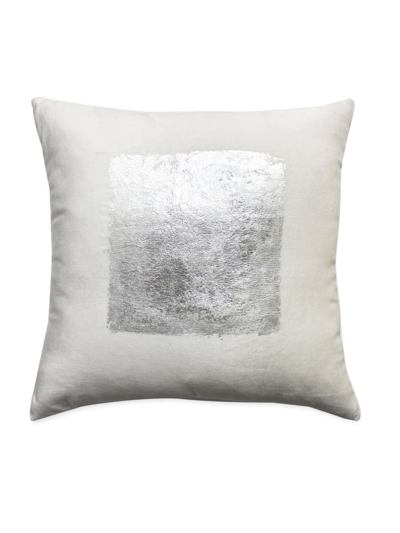 Callisto Home Velvet Silver Foil Square Pillow