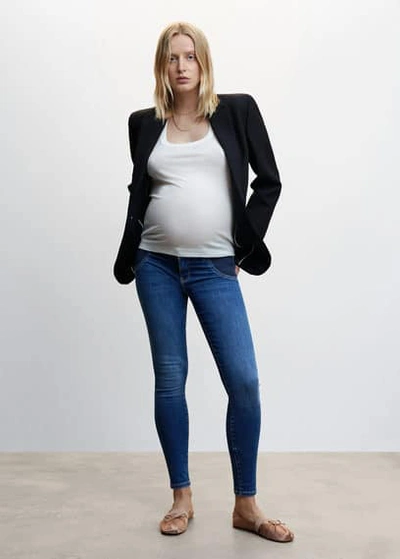 Mango Maternity Skinny Jeans Dark Blue