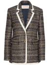Valentino Tweed Party Single-breasted Blazer In Black