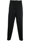Jil Sander Elasticated-waistband Tapered Trousers In Black