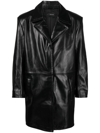 MANOKHI SINGLE-BREASTED LEATHER COAT