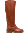 Casadei Andrea 60mm Leather Boots In Orange