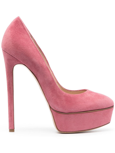 Casadei Flora Suede - Woman Platforms Tuberose 38