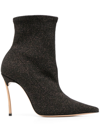 Casadei Woman Ankle Boots Bronze Size 7.5 Textile Fibers In Yellow