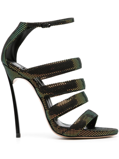 Casadei Aurora Boreal 130mm Heel Sandals In Black