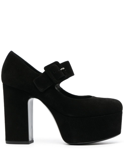 Casadei Isa 111mm Leather Mary Jane Pumps In Black