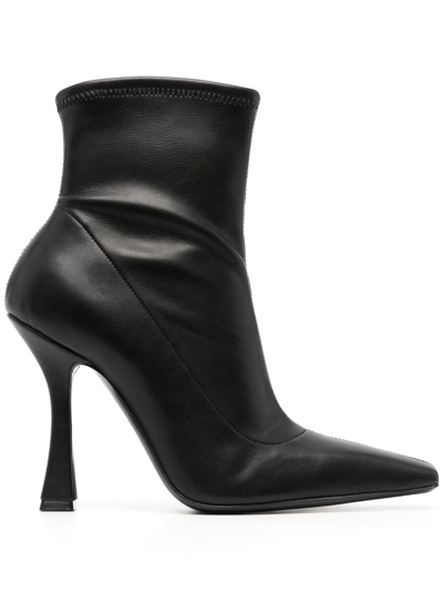 Casadei Geraldine 100mm Leather Boots In Black