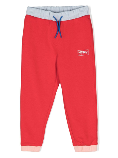 Kenzo Kids' Logo-print Track Trousers In Red