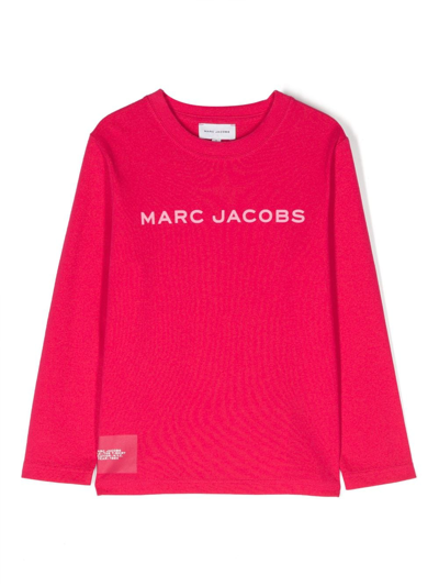 Marc Jacobs Kids' Logo-print Long-sleeve T-shirt In Pink