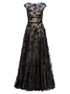 RENE RUIZ COLLECTION WOMEN'S BUTTERFLY TULLE ILLUSION GOWN