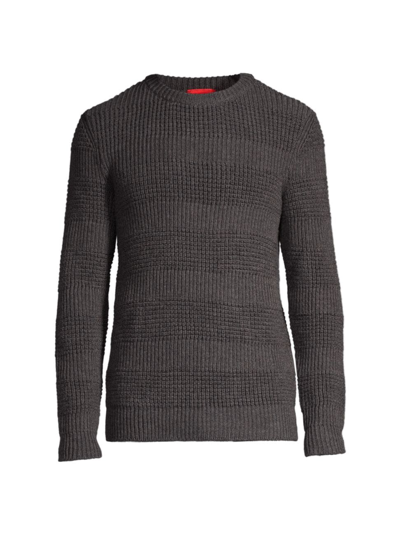 Isaia Men's Wool Cable-knit Sweater In Grey