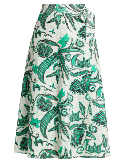 Love The Label Women's Elyna Paisley Wrap Skirt In Multi