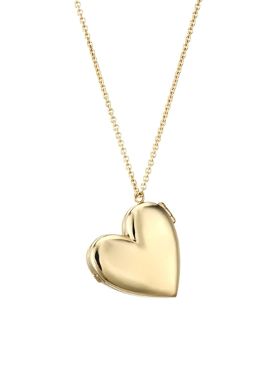 Zoë Chicco Women's 14k Yellow Gold Heart Locket Necklace