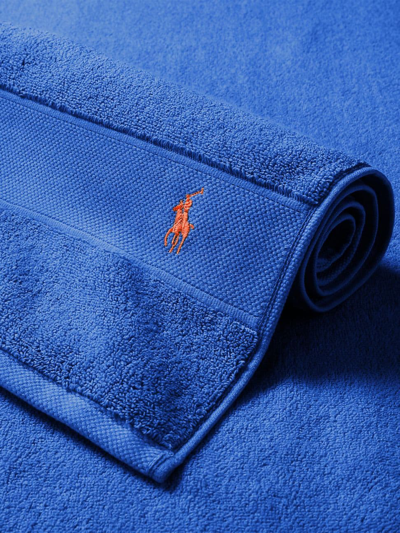 Ralph Lauren Polo Player Cotton Bath Mat In New Iris Blue