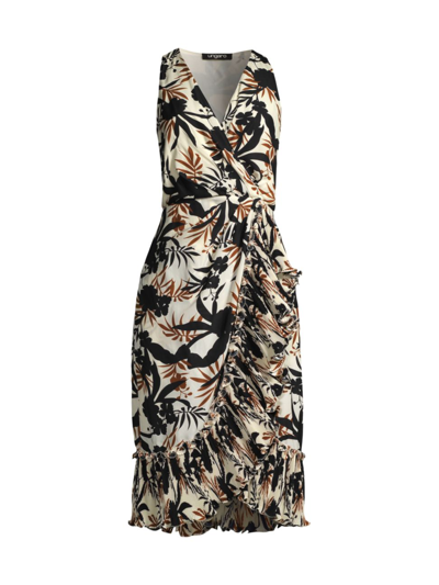 Ungaro Women's Suzy Hammered Satin Wrap Dress In Pearl Multi