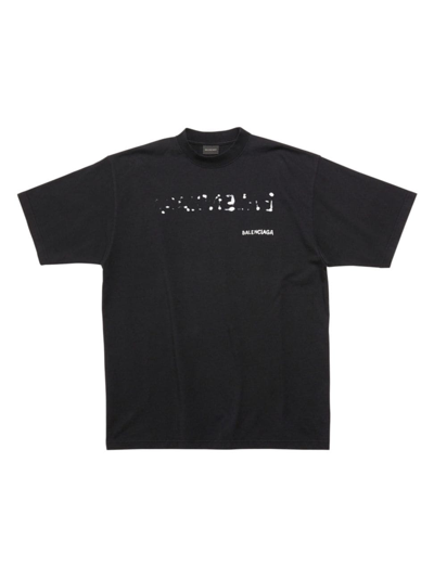 Balenciaga Men's Hand Drawn T-shirt Large Fit In Black