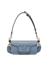 Valentino Garavani Men's Mini Locò Crossbody Calfskin Bag In Grey